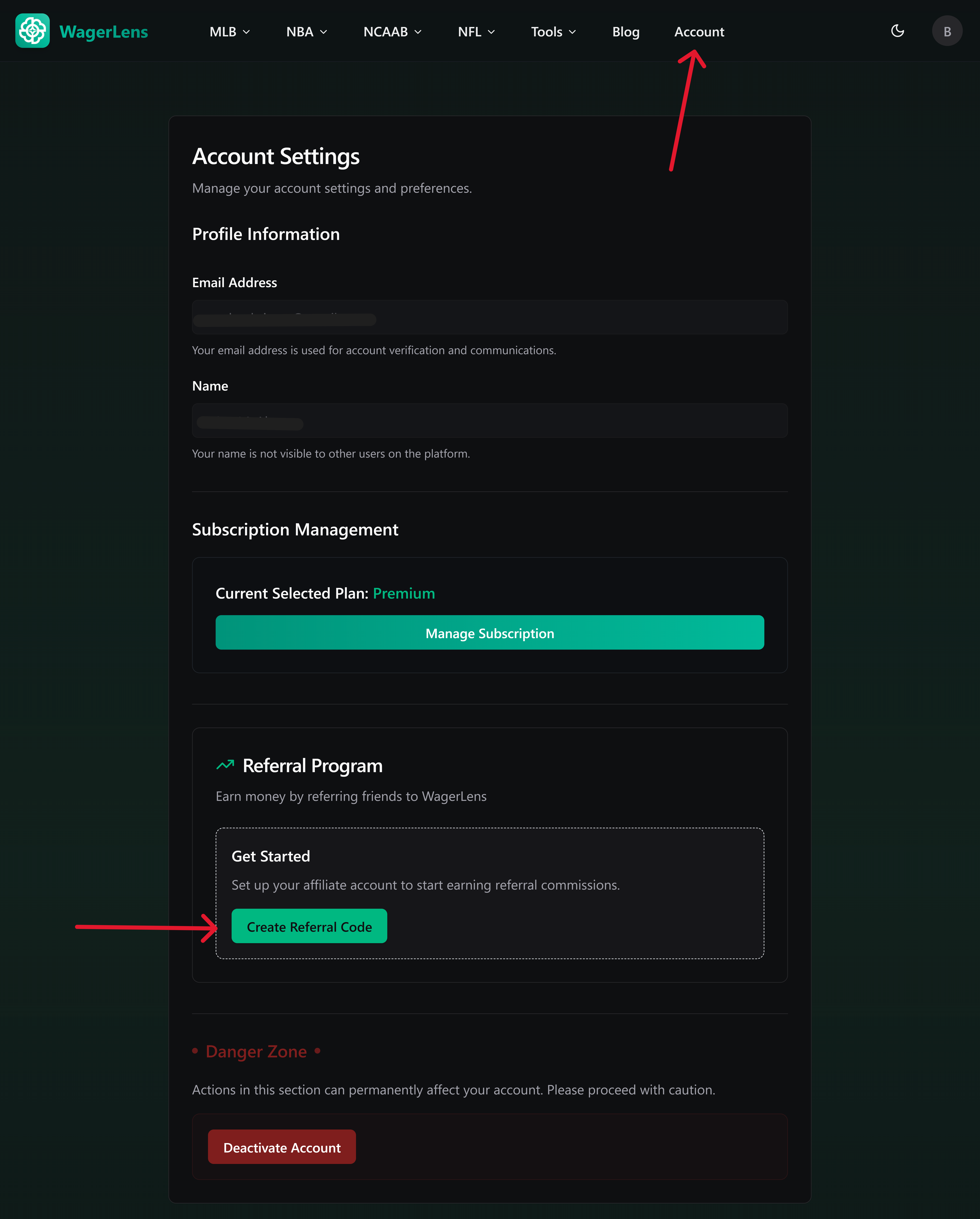 Create Referral Code